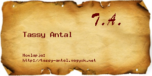 Tassy Antal névjegykártya